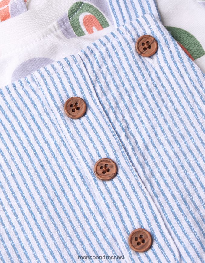 הַלבָּשָׁה Monsoon חולצת טריקו עם פסים של קשת בענן רַב יְלָדִים HTJ0TZ2279