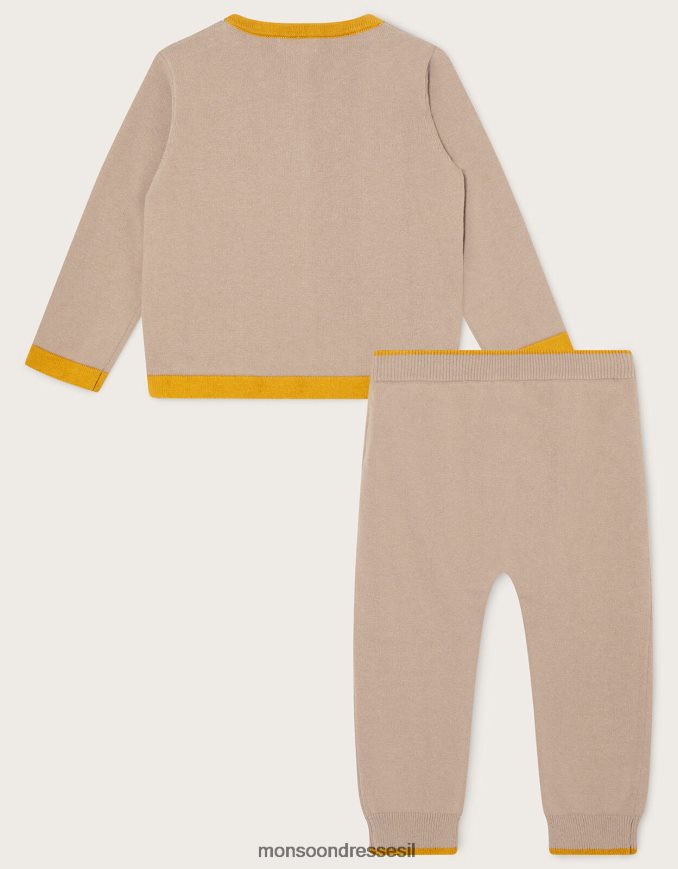 הַלבָּשָׁה Monsoon סט סרוג ג'ירפה שזה עתה נולד גמל (שיבולת שועל) יְלָדִים HTJ0TZ2281