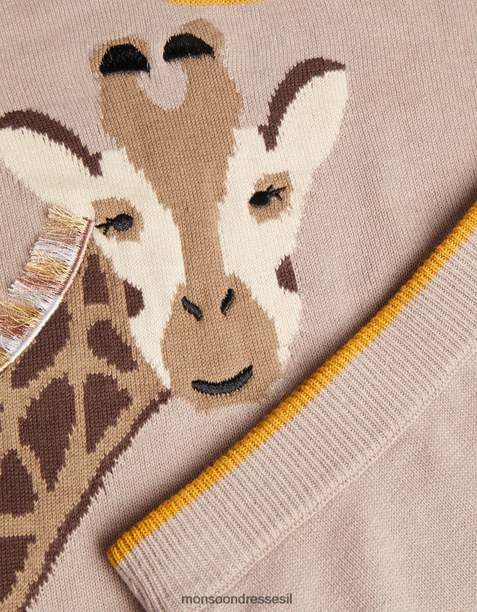 הַלבָּשָׁה Monsoon סט סרוג ג'ירפה שזה עתה נולד גמל (שיבולת שועל) יְלָדִים HTJ0TZ2281