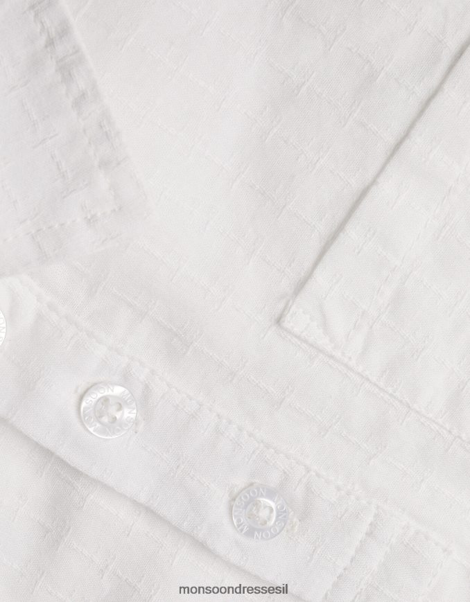 הַלבָּשָׁה Monsoon חולצת סלאב עם חצי כיס שֶׁנהָב יֶלֶד HTJ0TZ2288