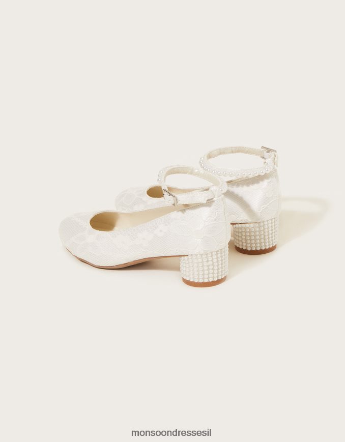 הַנעָלָה Monsoon עקבי פנינה תחרה שֶׁנהָב ילדה HTJ0TZ2293