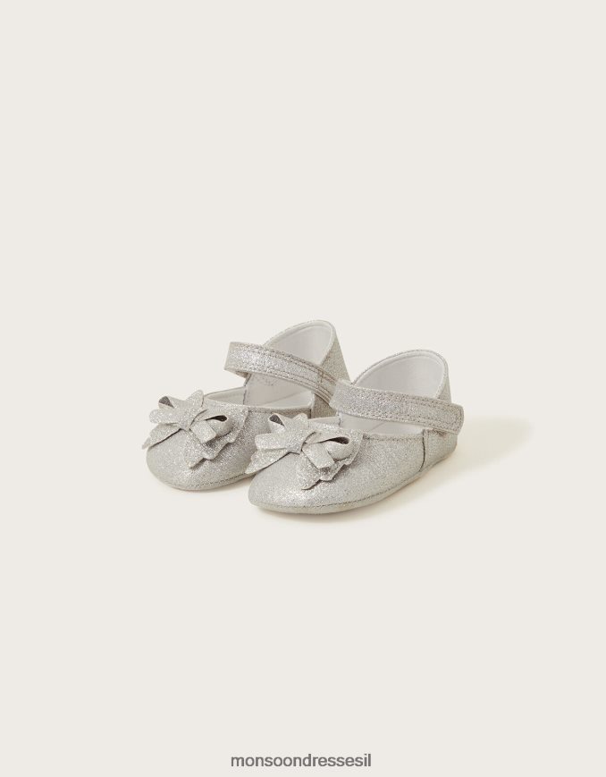 הַנעָלָה Monsoon נעלי קשת נוצצות כסף יְלָדִים HTJ0TZ2302