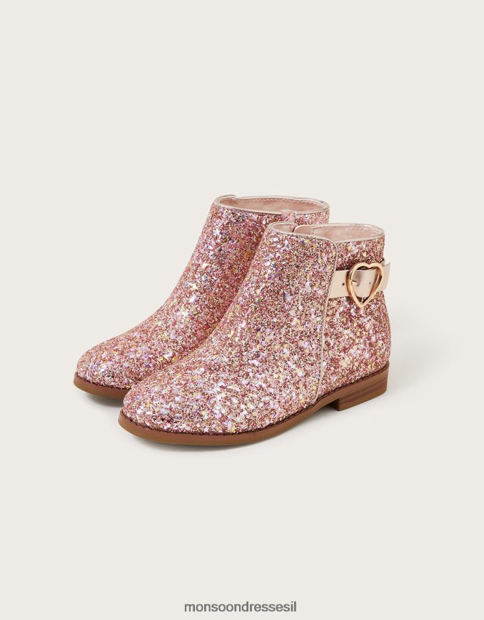 הַנעָלָה Monsoon מגפונים עם אבזם לב אבזם כוכבים וָרוֹד ילדה HTJ0TZ2305