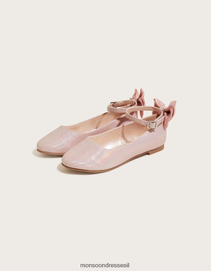 הַנעָלָה Monsoon נעלי בלרינה עם קשת אורגנזה וָרוֹד ילדה HTJ0TZ2315