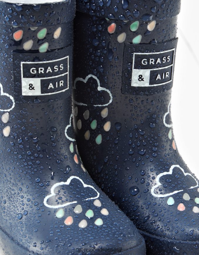 הַנעָלָה Monsoon גרביונים כחולים החושפים את צבעי הדשא והאוויר כחול (צי) יְלָדִים HTJ0TZ2317