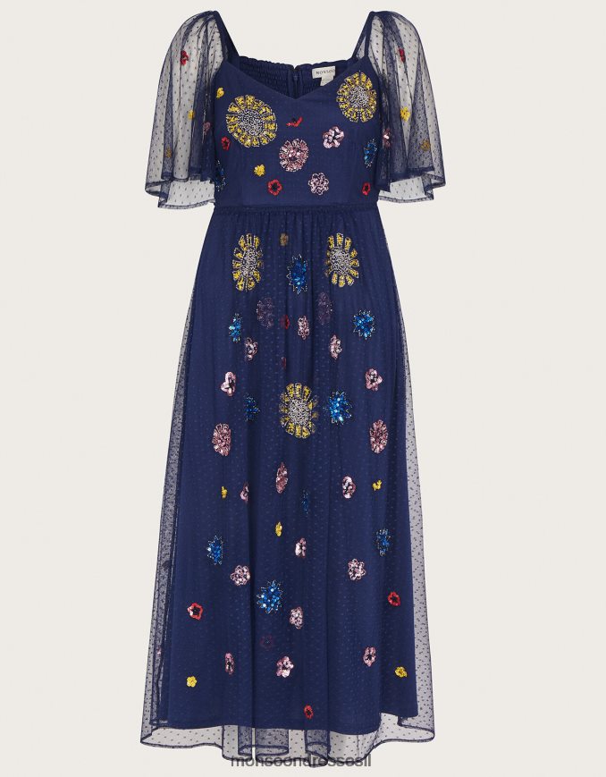 הַלבָּשָׁה Monsoon שמלה מעוטרת פרנדה כחול (צי) נשים HTJ0TZ231