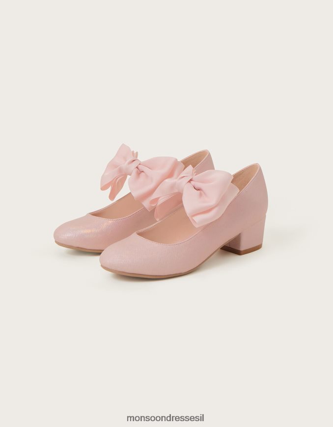 הַנעָלָה Monsoon נעלי עקב קשת סאטן פרג וָרוֹד ילדה HTJ0TZ2328