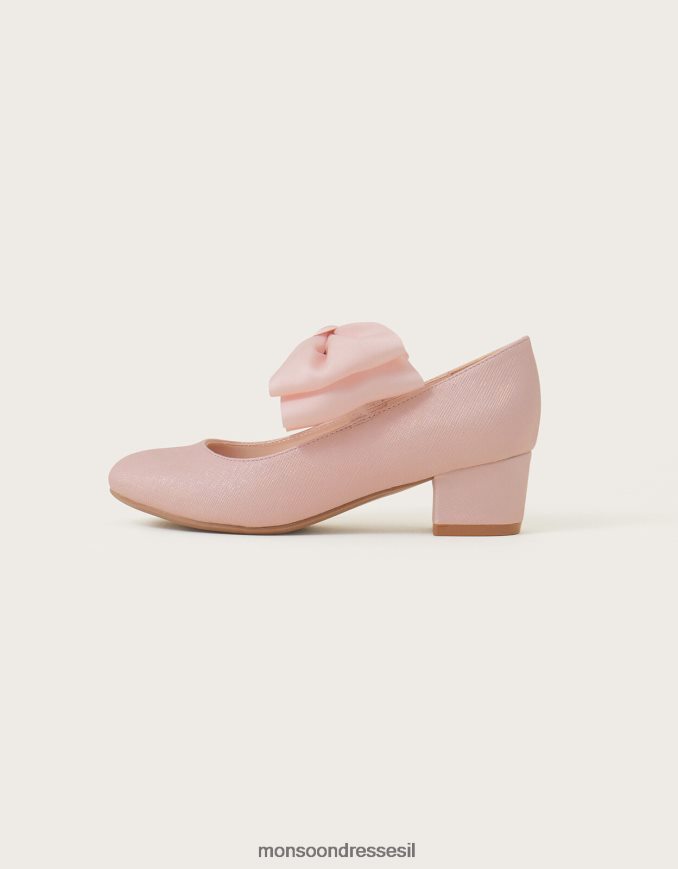 הַנעָלָה Monsoon נעלי עקב קשת סאטן פרג וָרוֹד ילדה HTJ0TZ2328