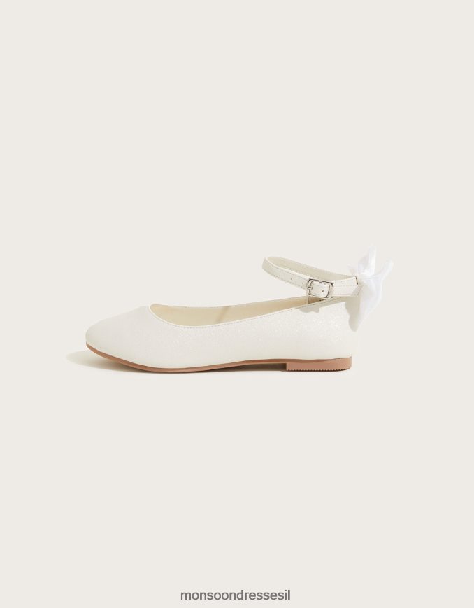 הַנעָלָה Monsoon נעלי בלרינה עם קשת אורגנזה שֶׁנהָב ילדה HTJ0TZ2338