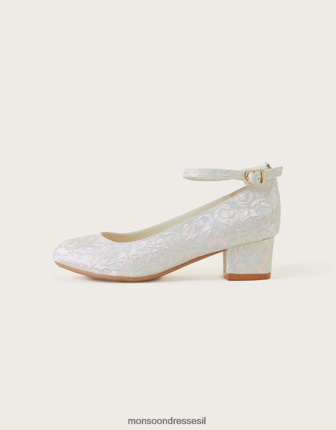 הַנעָלָה Monsoon נעלי עקב סופיה ג'קארד שנהב שֶׁנהָב ילדה HTJ0TZ2344