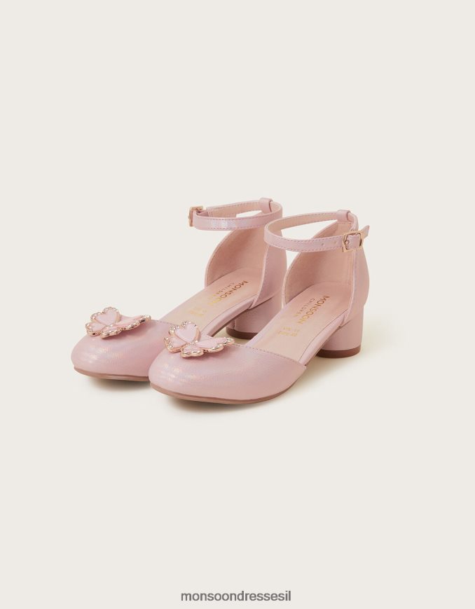 הַנעָלָה Monsoon נעלי עקב בשני חלקים פרפר פנינה וָרוֹד ילדה HTJ0TZ2346