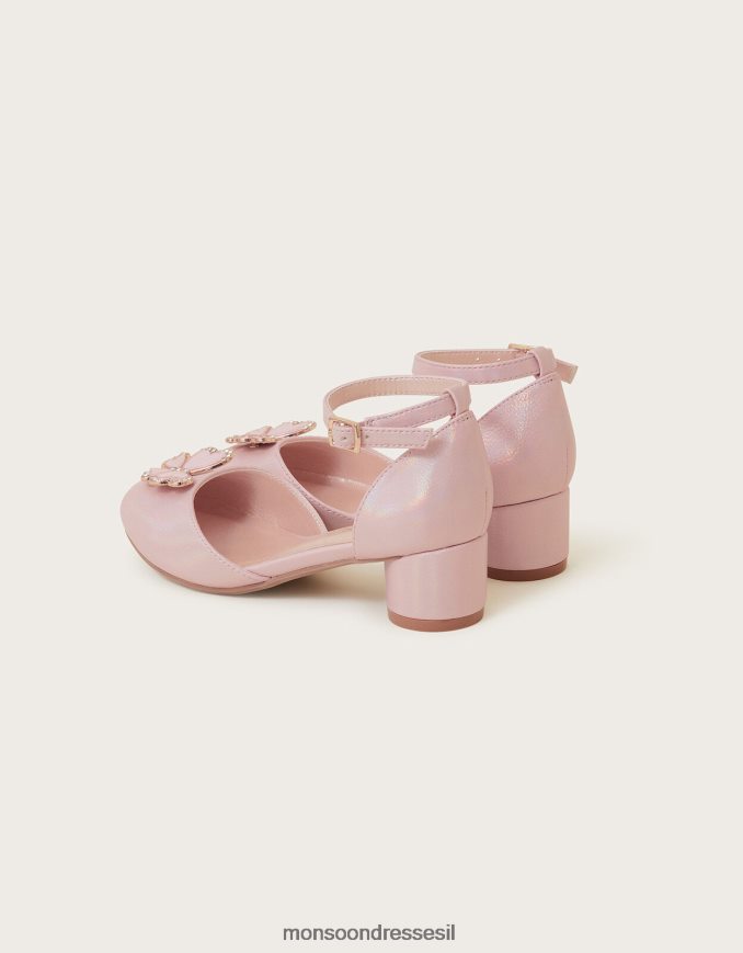 הַנעָלָה Monsoon נעלי עקב בשני חלקים פרפר פנינה וָרוֹד ילדה HTJ0TZ2346