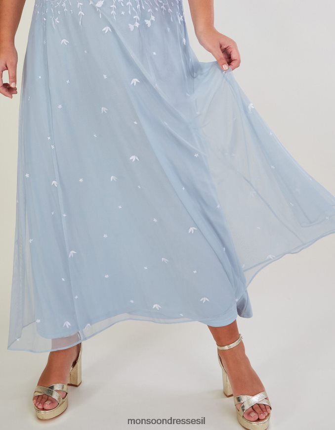 הַלבָּשָׁה Monsoon שמלת מקסי רקומה של יוג'ין ענן נשים HTJ0TZ234