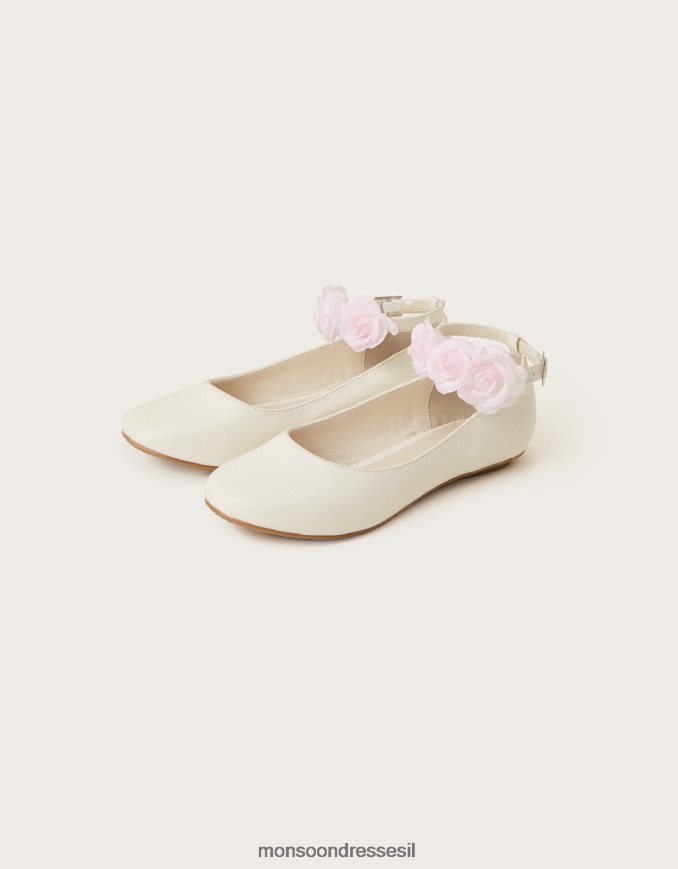 הַנעָלָה Monsoon נעלי בלרינה ניגודיות קרסול שֶׁנהָב ילדה HTJ0TZ2352