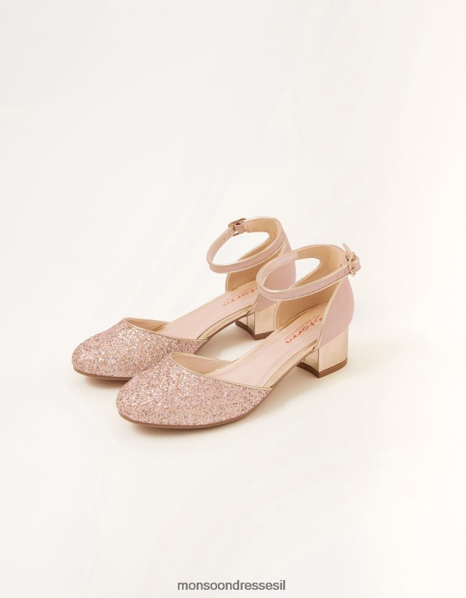 הַנעָלָה Monsoon עקבים נצנצים בשני חלקים וָרוֹד ילדה HTJ0TZ2357