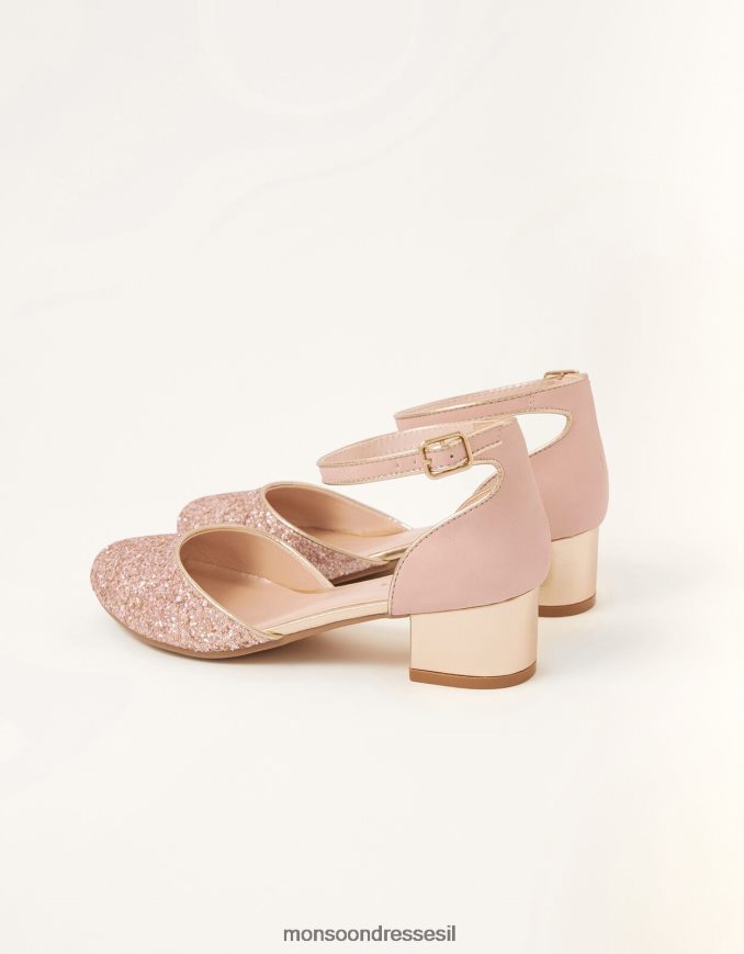 הַנעָלָה Monsoon עקבים נצנצים בשני חלקים וָרוֹד ילדה HTJ0TZ2357