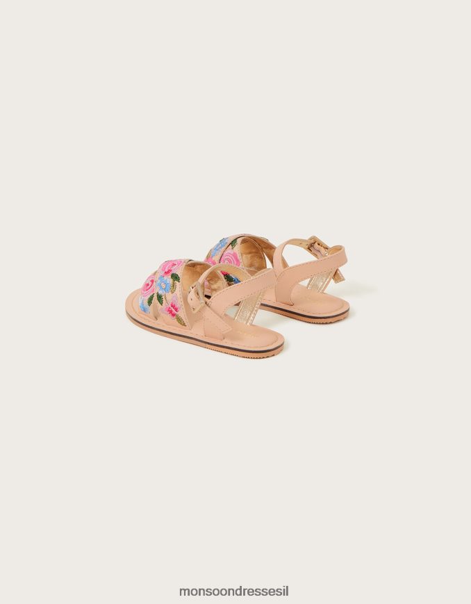 הַנעָלָה Monsoon סנדלי הליכון רקומים בפרחים וָרוֹד יְלָדִים HTJ0TZ2365