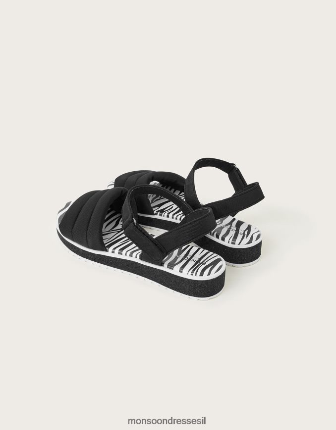 הַנעָלָה Monsoon סנדלי טרקר זברה שָׁחוֹר ילדה HTJ0TZ2367