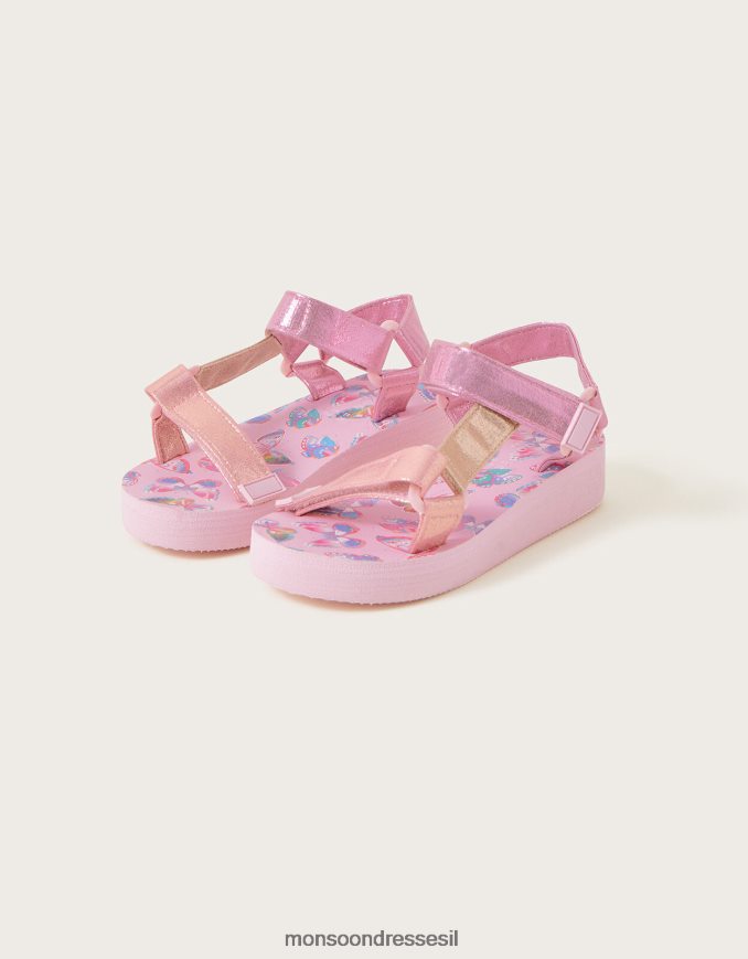 הַנעָלָה Monsoon סנדלי טרקר עם הדפס פרפר וָרוֹד ילדה HTJ0TZ2372