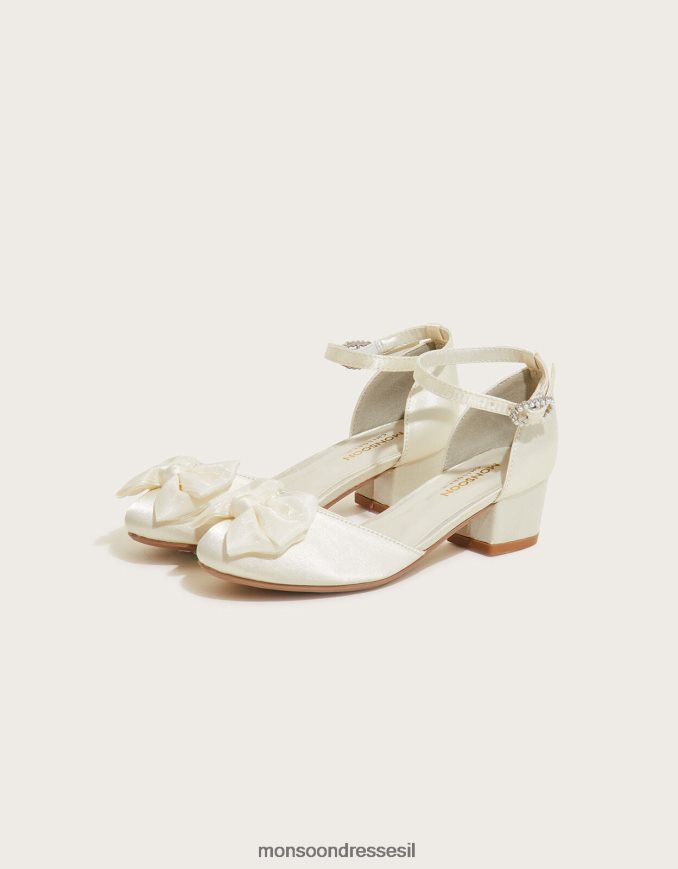 הַנעָלָה Monsoon נעלי עקב של קאלי סאטן בשני חלקים שֶׁנהָב ילדה HTJ0TZ2373