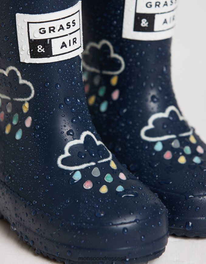 הַנעָלָה Monsoon גרביונים כחולים החושפים את צבעי הדשא והאוויר כחול (צי) יְלָדִים HTJ0TZ2379