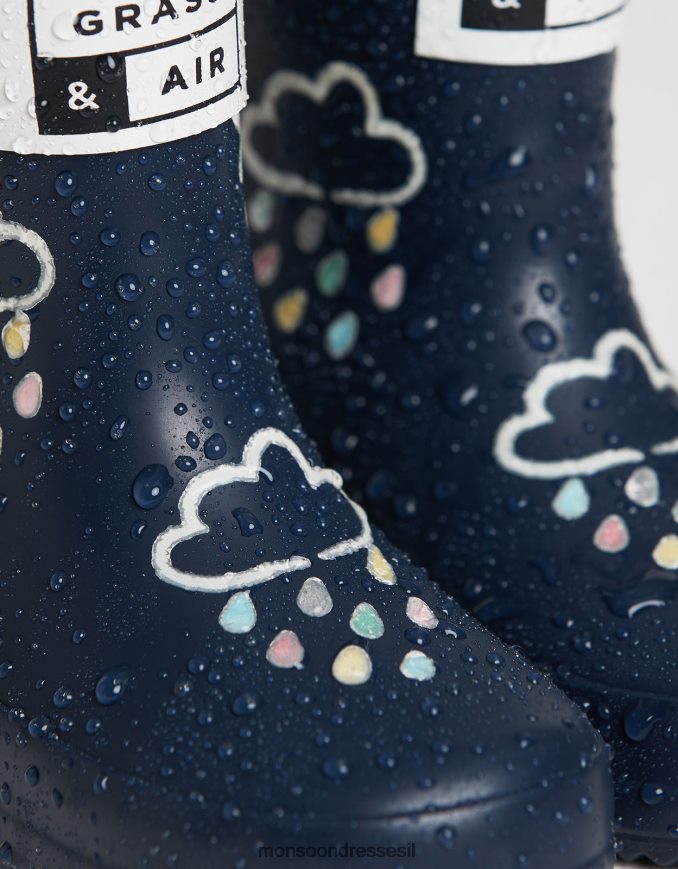 הַנעָלָה Monsoon גרביונים כחולים החושפים את צבעי הדשא והאוויר כחול (צי) יְלָדִים HTJ0TZ2379