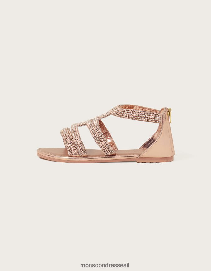 הַנעָלָה Monsoon סנדלי רצועות חרוזים זהב (זהב ורוד) ילדה HTJ0TZ2380
