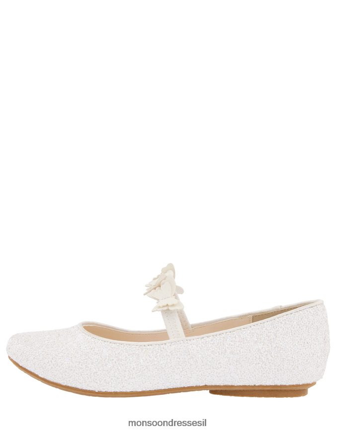 הַנעָלָה Monsoon דירות בלרינה נוצצות של פרפר שֶׁנהָב ילדה HTJ0TZ2384