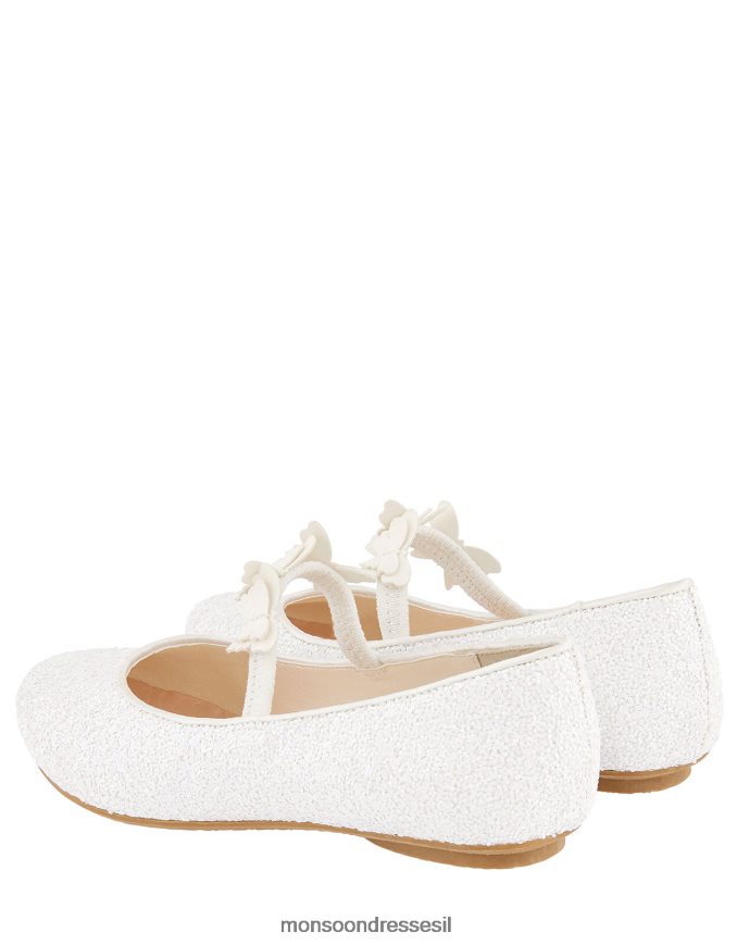 הַנעָלָה Monsoon דירות בלרינה נוצצות של פרפר שֶׁנהָב ילדה HTJ0TZ2384