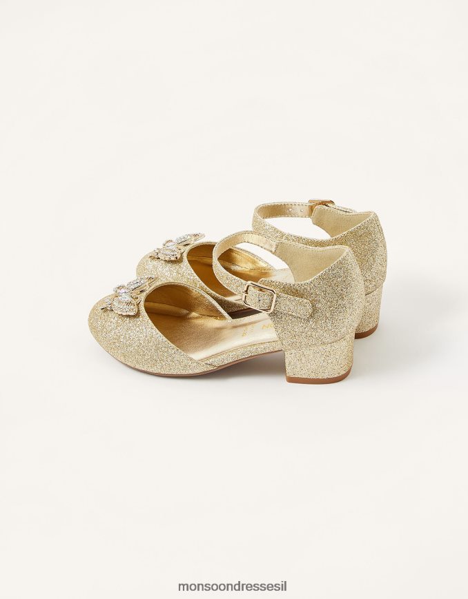 הַנעָלָה Monsoon עקבי פרפר נוצצים זהב ילדה HTJ0TZ2387