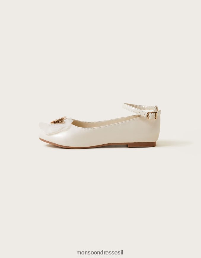 הַנעָלָה Monsoon קאלי פטנט פרפר בלרינה דירות שֶׁנהָב ילדה HTJ0TZ2396