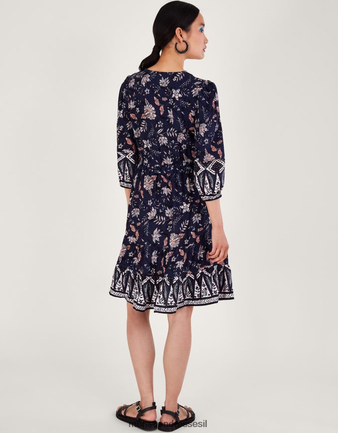 הַלבָּשָׁה Monsoon שמלת ברך פרחונית כחול (צי) נשים HTJ0TZ23