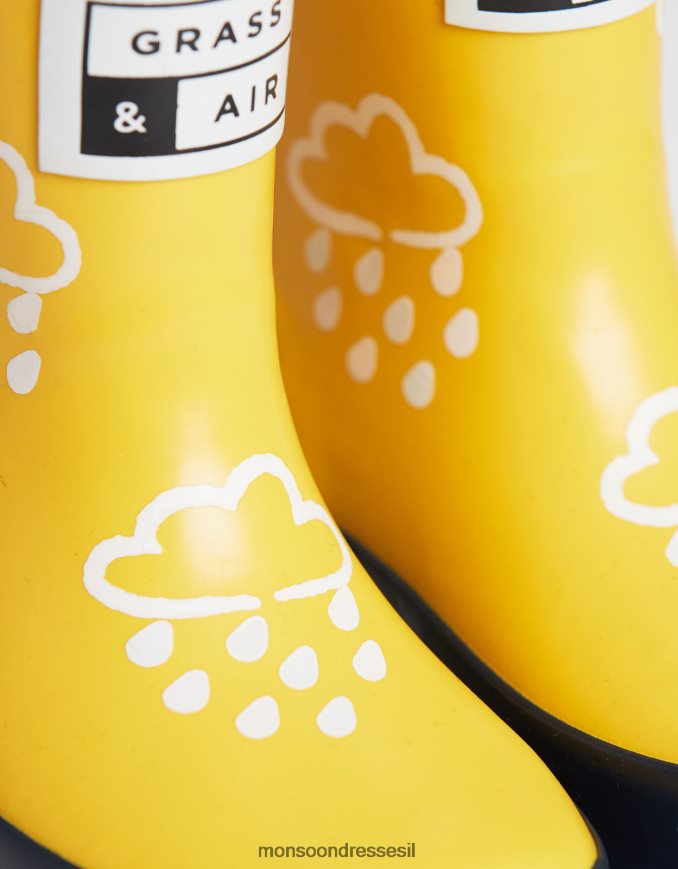 הַנעָלָה Monsoon גרביונים צהובים החושפים צבע דשא ואוויר צהוב יְלָדִים HTJ0TZ2400