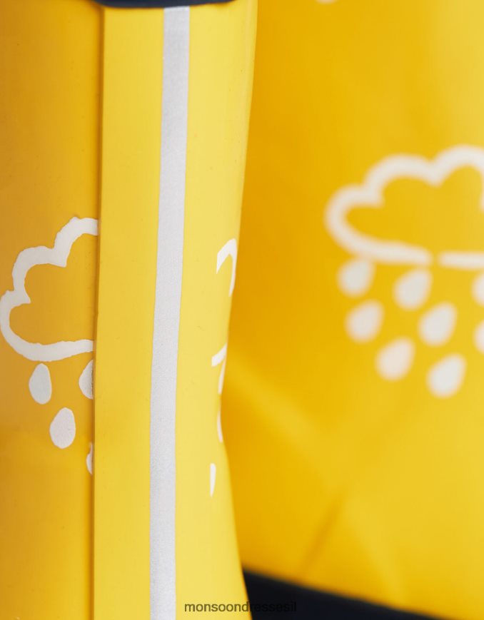 הַנעָלָה Monsoon גרביונים צהובים החושפים צבע דשא ואוויר צהוב יְלָדִים HTJ0TZ2400
