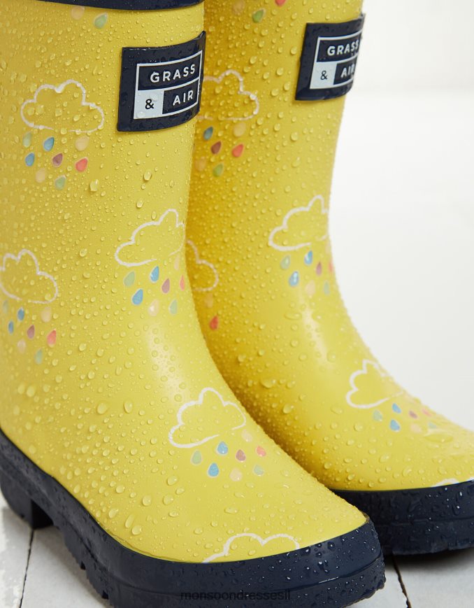 הַנעָלָה Monsoon דשא ואוויר ג'וניורים חושפי צבע צהובים צהוב יְלָדִים HTJ0TZ2403