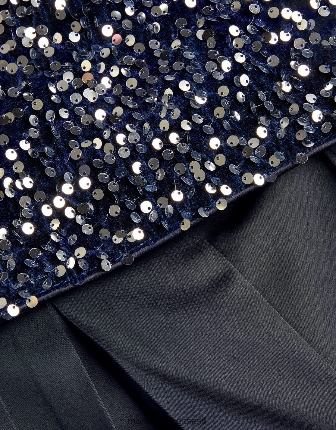 הַלבָּשָׁה Monsoon סט מכנסיים עם פאייטים של איזבלה ומכנסי סאטן כחול (צי) ילדה HTJ0TZ2409