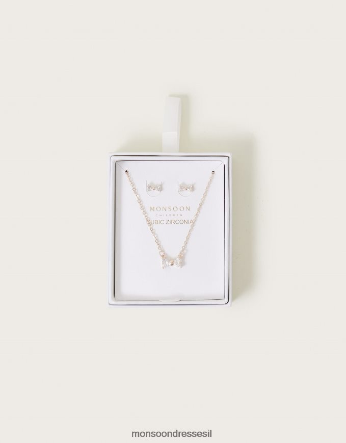 אבזר Monsoon סט תכשיטי קשת זרקוני אופנה ילדה HTJ0TZ2410