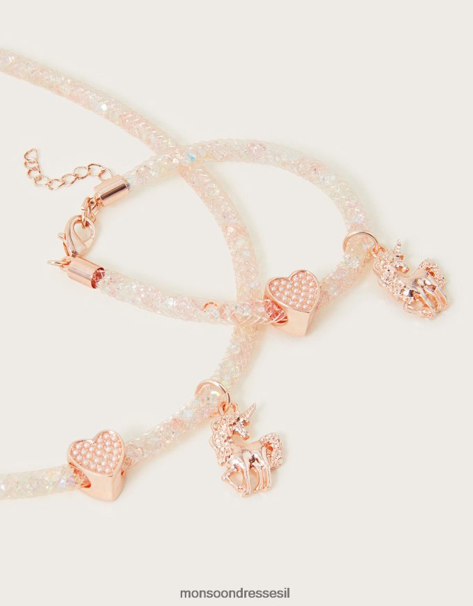 אבזר Monsoon סט שרשרת וצמיד עטוף חד קרן מסוגנן ילדה HTJ0TZ2421