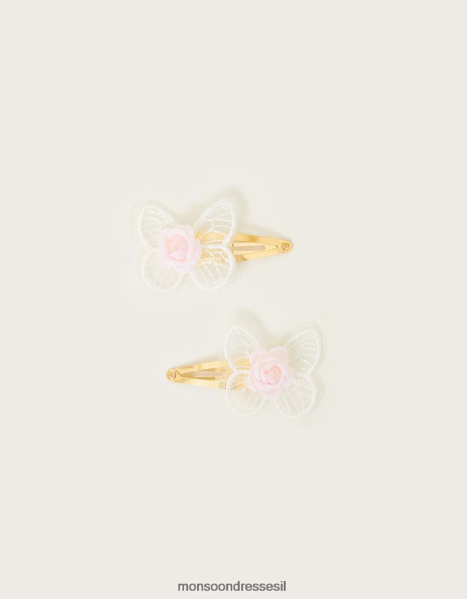 אבזר Monsoon אטבי שיער פרפר לייסי סט של שניים מסוגנן ילדה HTJ0TZ2434