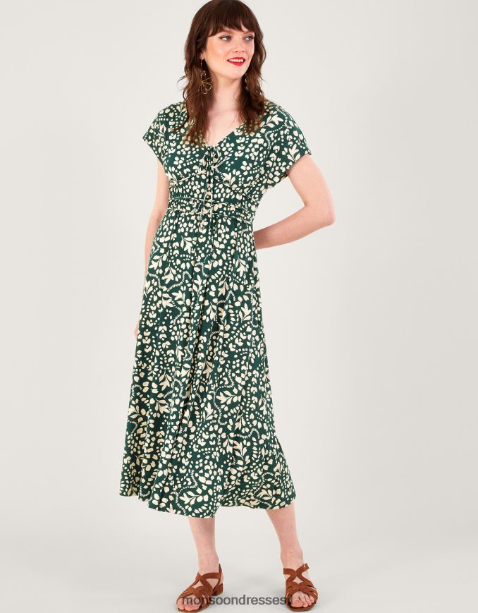 הַלבָּשָׁה Monsoon שמלת מידי בהתאמה והתלקחות ירוק (ירוק כהה) נשים HTJ0TZ244