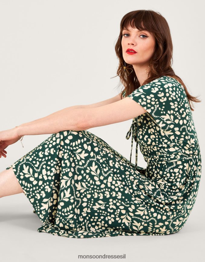 הַלבָּשָׁה Monsoon שמלת מידי בהתאמה והתלקחות ירוק (ירוק כהה) נשים HTJ0TZ244