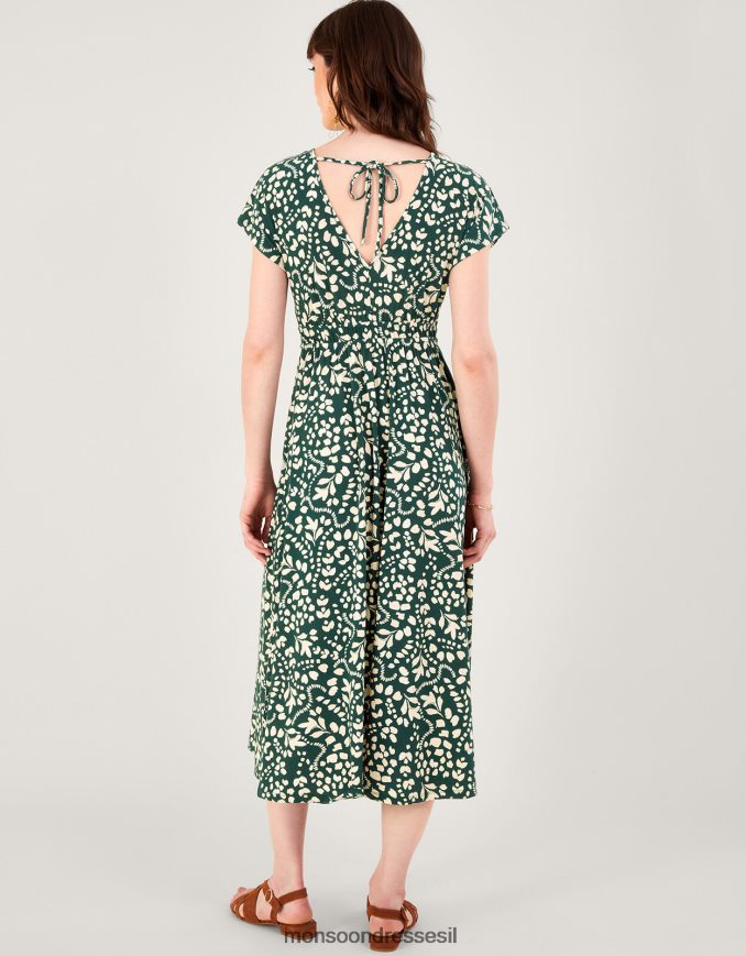 הַלבָּשָׁה Monsoon שמלת מידי בהתאמה והתלקחות ירוק (ירוק כהה) נשים HTJ0TZ244