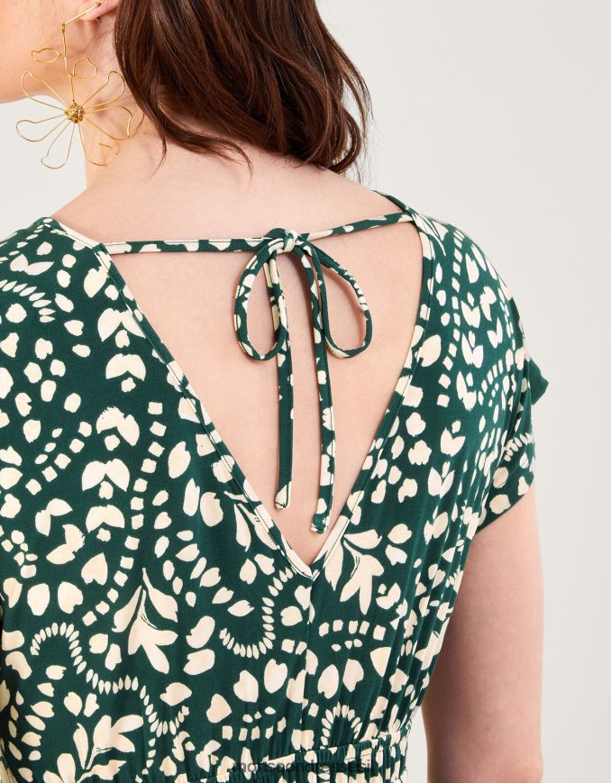 הַלבָּשָׁה Monsoon שמלת מידי בהתאמה והתלקחות ירוק (ירוק כהה) נשים HTJ0TZ244