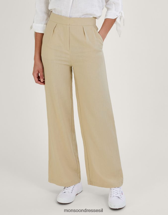 הַלבָּשָׁה Monsoon מכנסיים קצרים יותר של ג'ני בתערובת פשתן אבן טבעית) נשים HTJ0TZ245