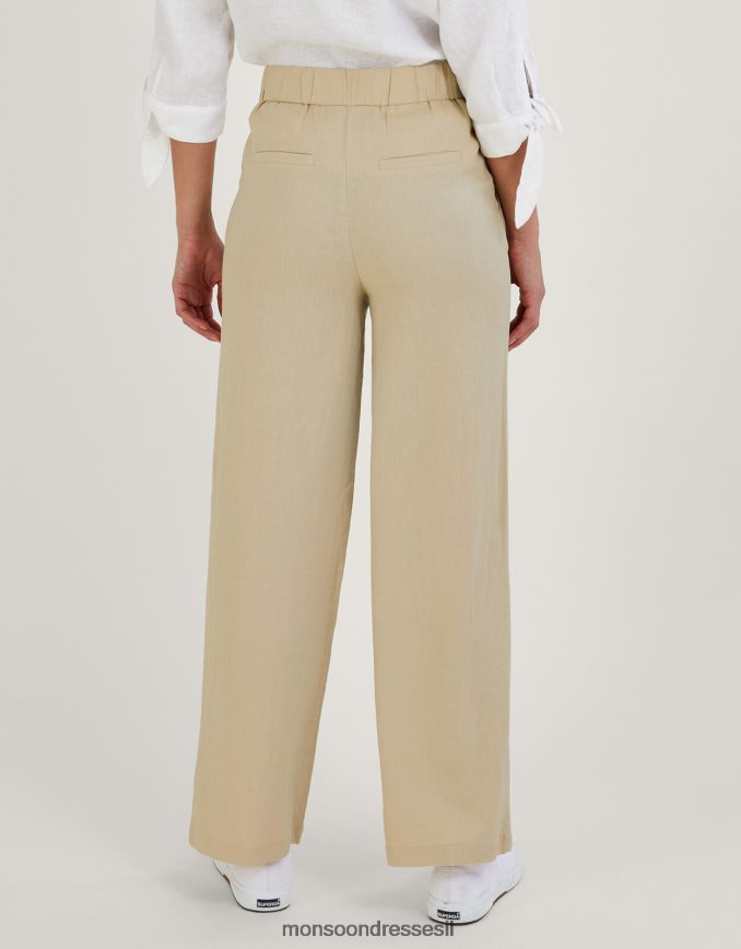 הַלבָּשָׁה Monsoon מכנסיים קצרים יותר של ג'ני בתערובת פשתן אבן טבעית) נשים HTJ0TZ245