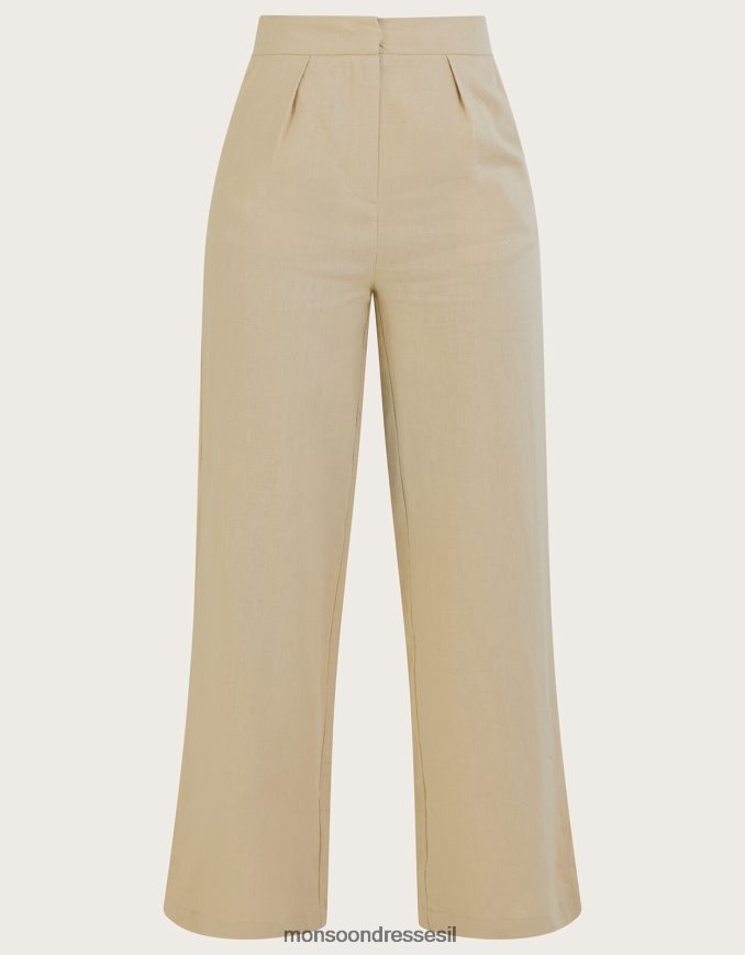 הַלבָּשָׁה Monsoon מכנסיים קצרים יותר של ג'ני בתערובת פשתן אבן טבעית) נשים HTJ0TZ245