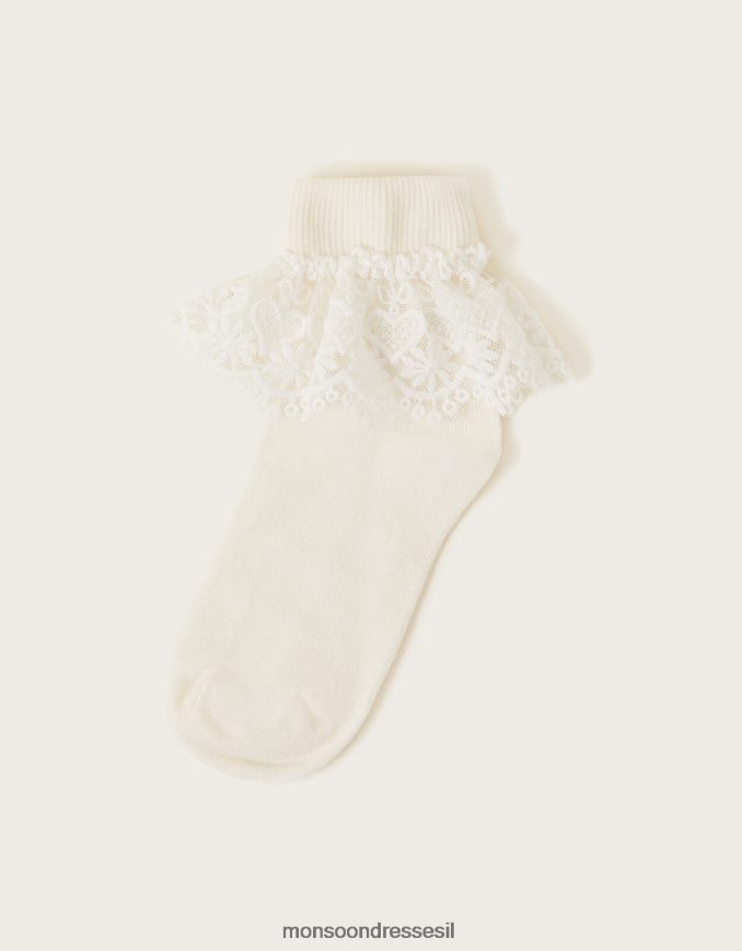 אבזר Monsoon גרבי תחרה לב שֶׁנהָב ילדה HTJ0TZ2460