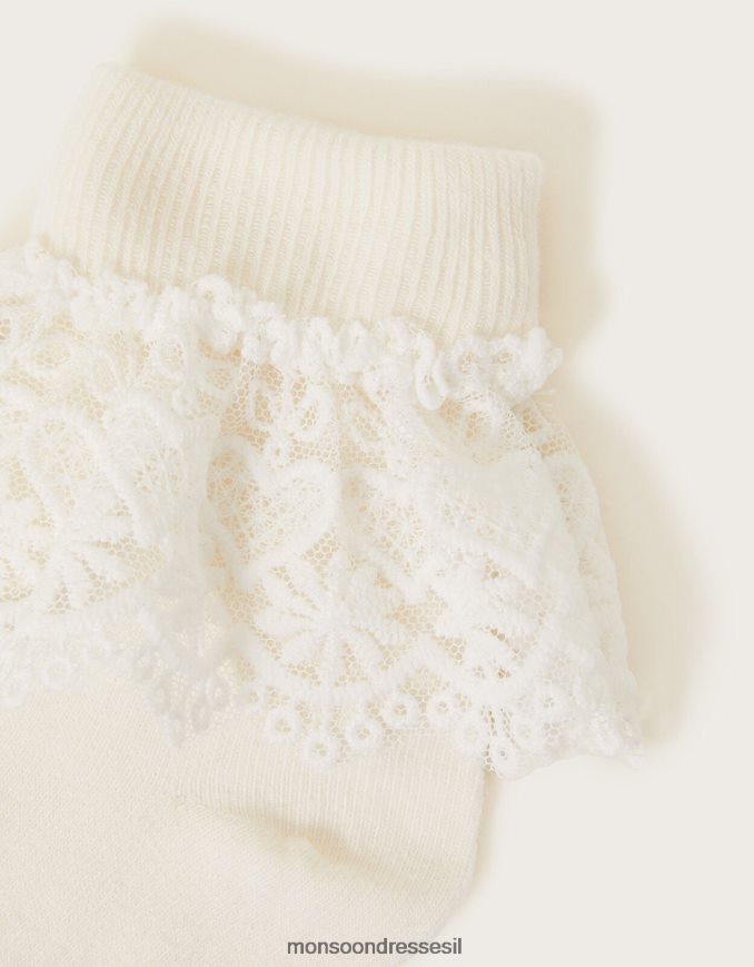 אבזר Monsoon גרבי תחרה לב שֶׁנהָב ילדה HTJ0TZ2460