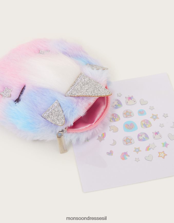 אבזר Monsoon מדבקות וארנק לציפורניים חד קרן מְעוּדָן יְלָדִים HTJ0TZ2523