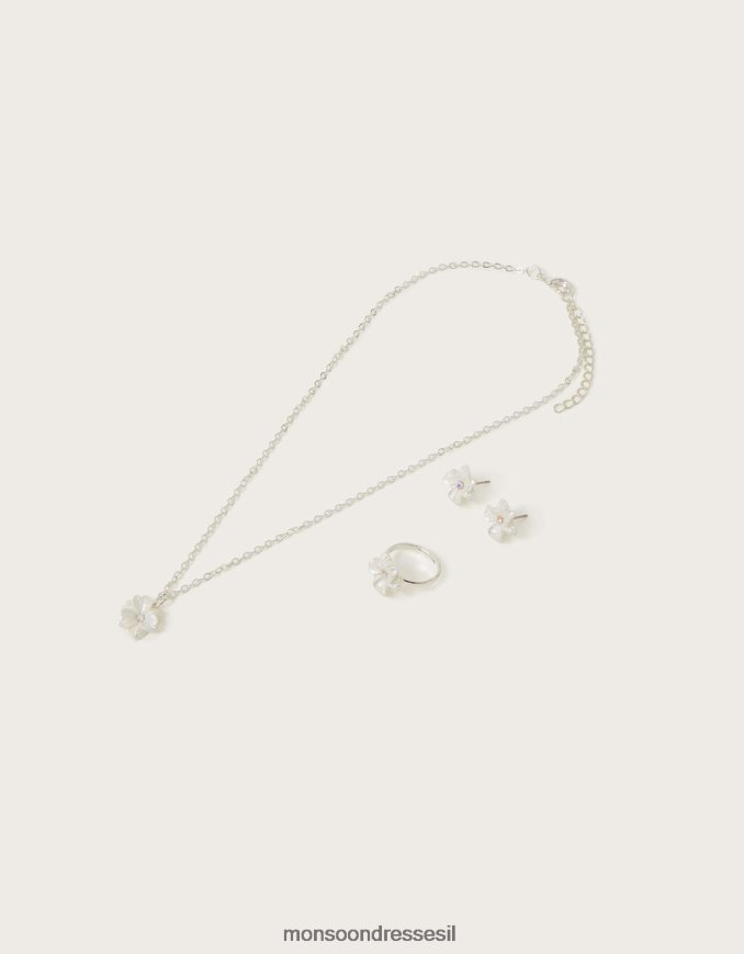 אבזר Monsoon סט תכשיטים פרחוני יפה מסוגנן ילדה HTJ0TZ2550